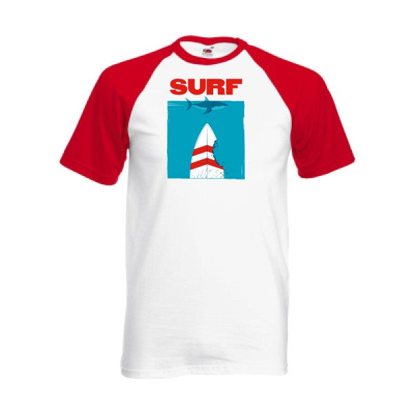 T-shirt fruit of the loom baseball  couleur White/Red