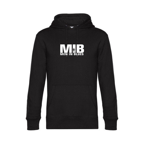 Men-in-blues sweat shirt original Black flex Blanc impression Face