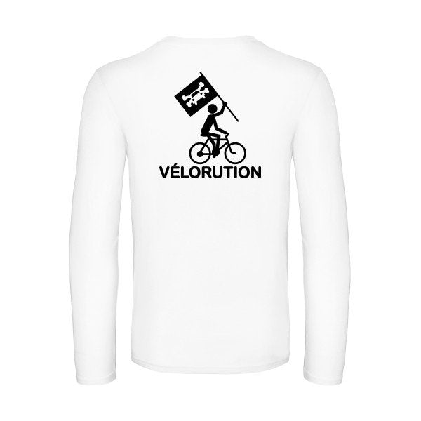 velorution - t shirt- manches- longues- original- humour- White impression Dos