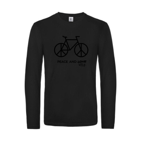 peace and velo - t shirt- manches- longues- original- humour- Black impression Face