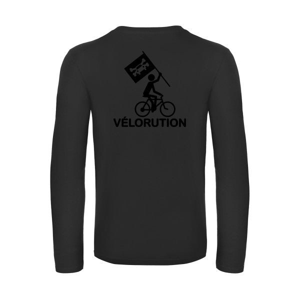 velorution - t shirt- manches- longues- original- humour- Black impression Dos