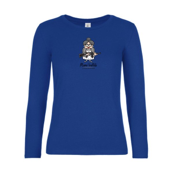 t-shirt lsl femme Mamie-Traillette-  Royal Blue flex 