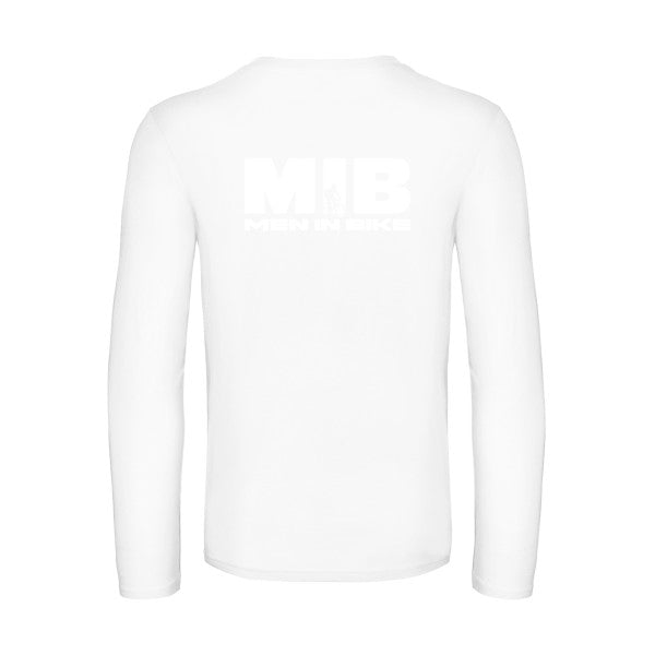 men in bike - t shirt- manches- longues- original- humour- White impression Dos
