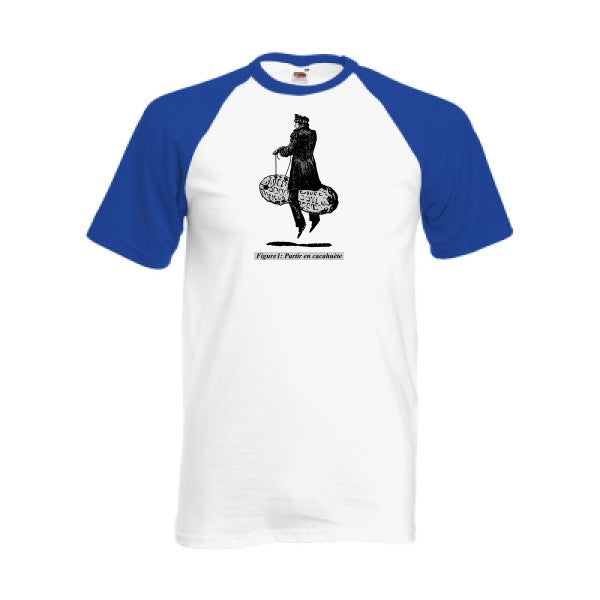 T-shirt fruit of the loom baseball  couleur White/Royal