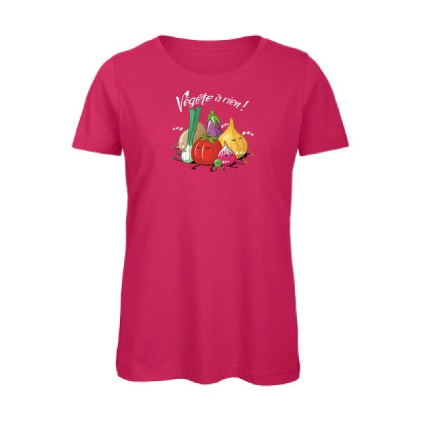 Vegete-a-rien-!- - t-shirt original femme Fuchsia