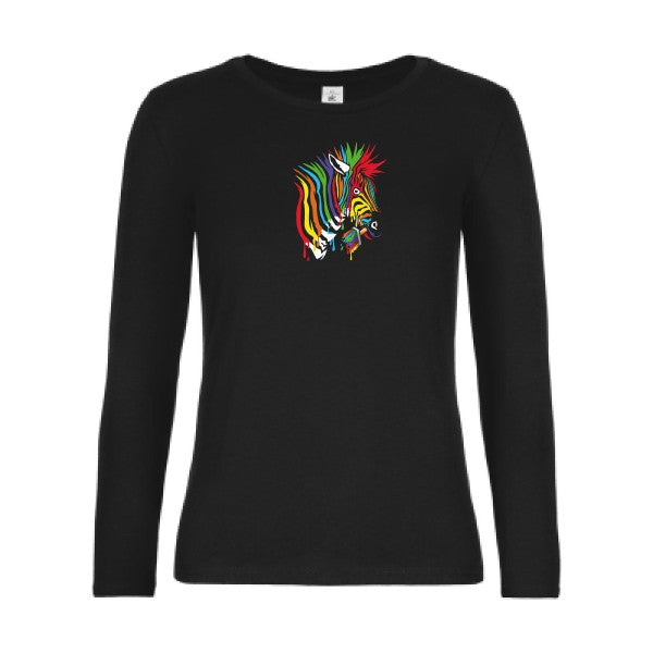 t-shirt lsl femme Anticonformiste-  Black flex 