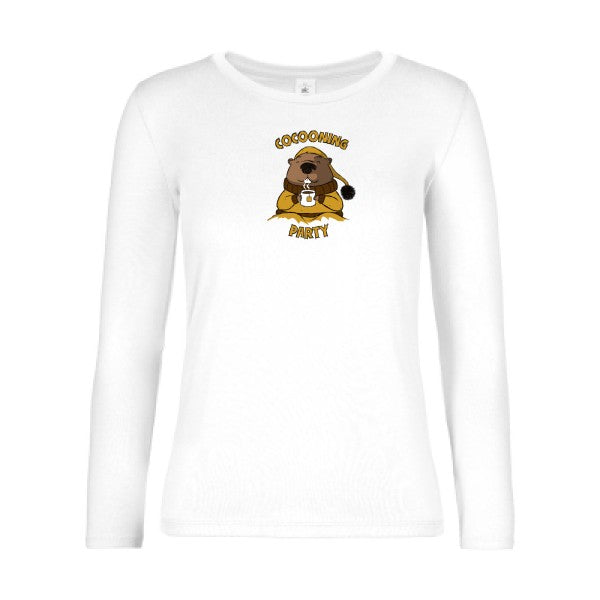 t-shirt lsl femme Cocooning-  White flex 