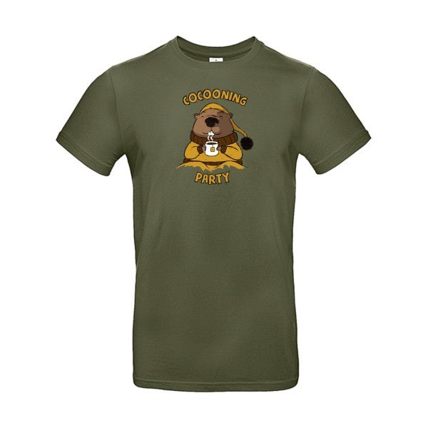 T-shirt humour original Cocooning T Shirt couleur Urban Khaki