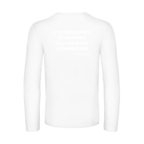 l -intelligence - t shirt- manches- longues- original- humour- White impression Dos