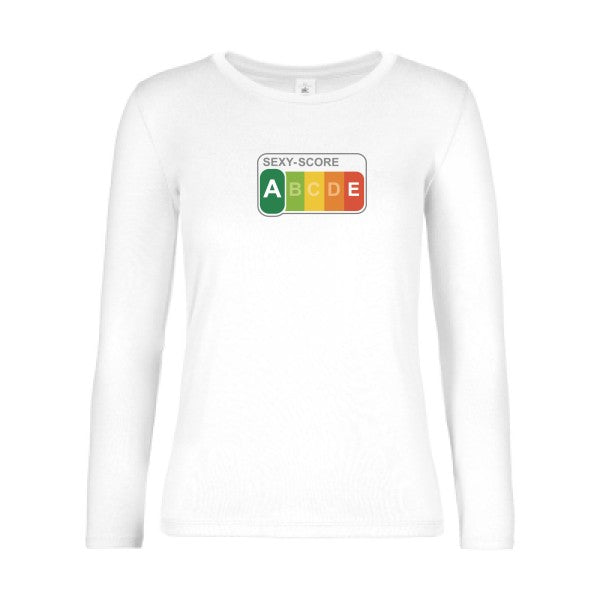 t-shirt lsl femme SEXY-SCORE-B&C-E190-LSL-women--T-shirt-femme-manches-longues White flex 