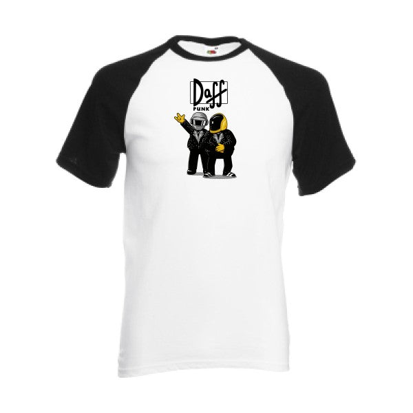 T-shirt fruit of the loom baseball  couleur White/Black