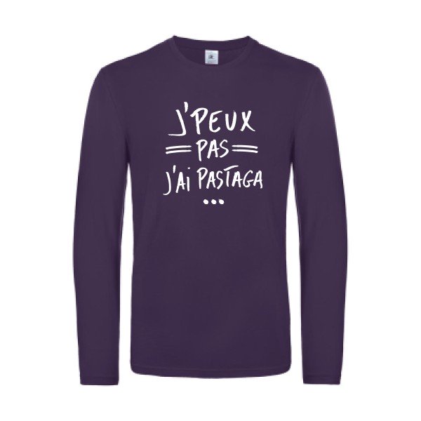 j peux pas j ai pastaga - t shirt- manches- longues- original- humour- Urban Purple impression Face