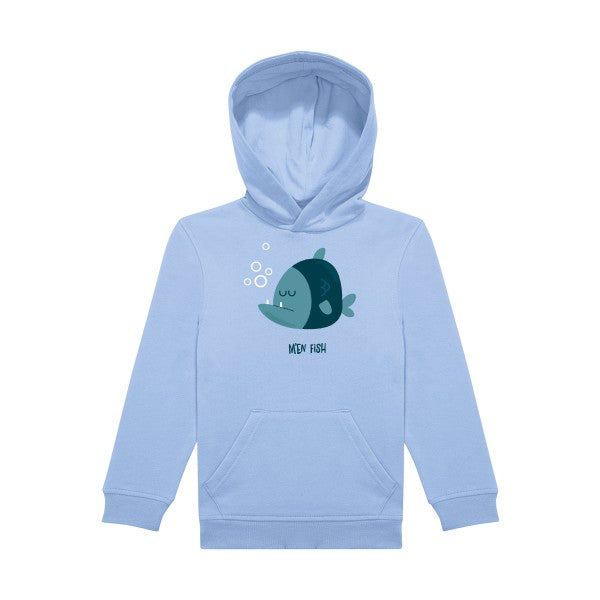 sweat capuche enfant Bleu Ciel M-en-fish