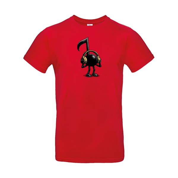 La-musique-dans-la-peau- T-shirt-musique  couleur Red Non Bio