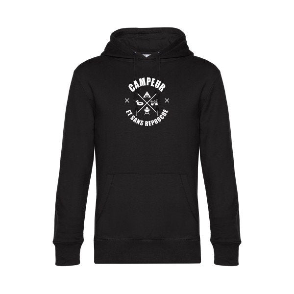 CAMPEUR... sweat shirt original Black flex Blanc impression Face