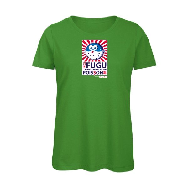 Fugu- - t-shirt original femme Real Green