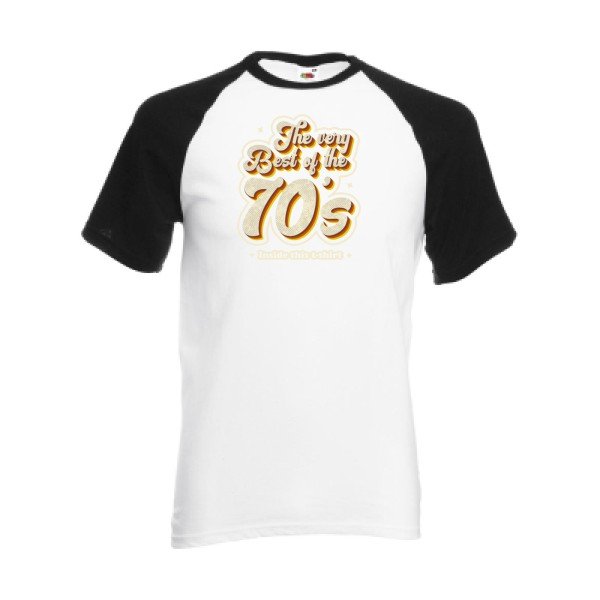 T-shirt fruit of the loom baseball  couleur White/Black