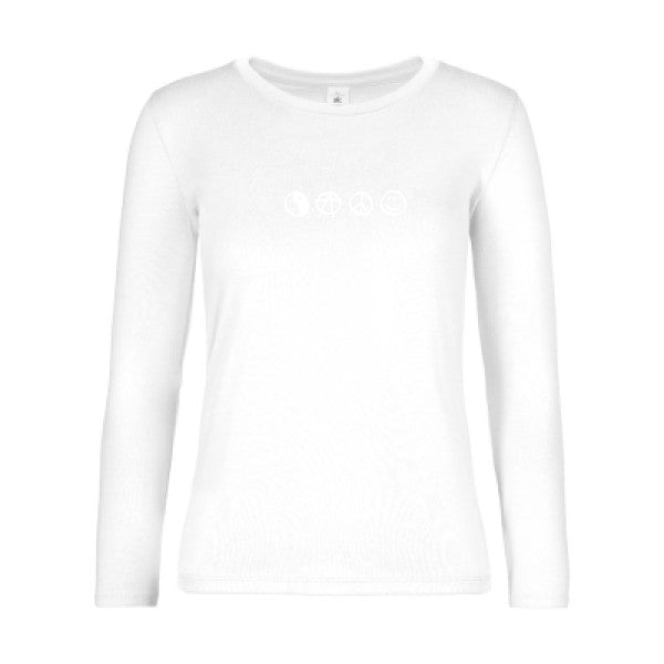 t-shirt lsl femme circles-power-B&C-E190-LSL-women--T-shirt-femme-manches-longues White flex 