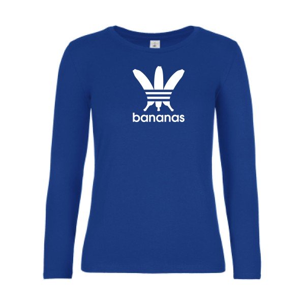 t-shirt lsl femme bananas Royal Blue flex blanc