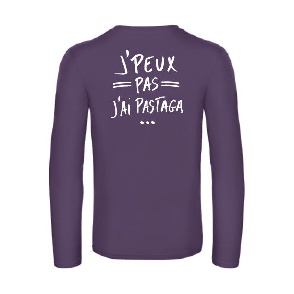 j peux pas j ai pastaga - t shirt- manches- longues- original- humour- Urban Purple impression Dos