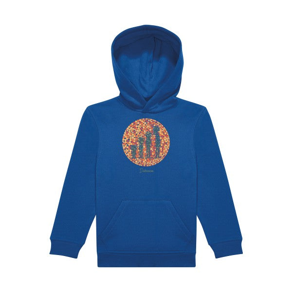 sweat capuche enfant Bleu Royal Daltonisme