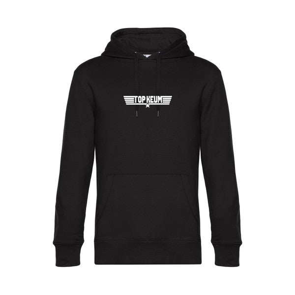 TOP-KEUM sweat shirt original Black flex Blanc impression Face
