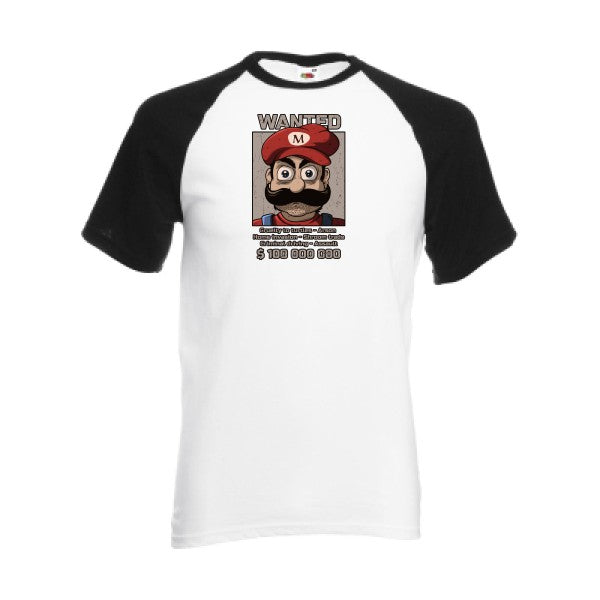 T-shirt fruit of the loom baseball  couleur White/Black