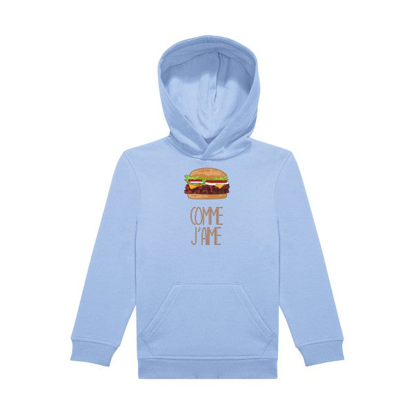 sweat capuche enfant Bleu Ciel Comme-j-aime